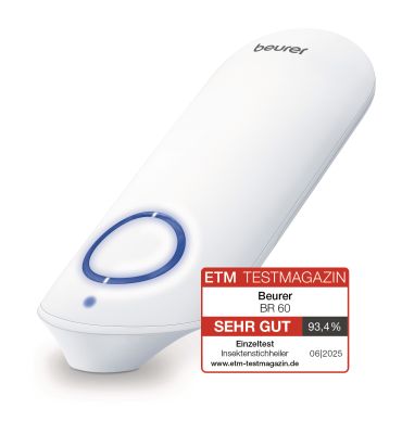 The Beurer BR 60 Insect Bite Healer on a white background with the ETM test seal.