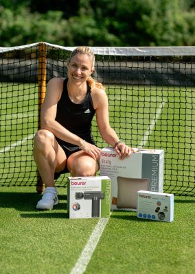 Tennisstar Angelique Kerber ist Fan der Beurer Produkte für mehr Wohlfühlmomente 
