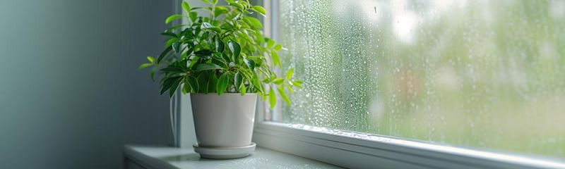Réduire l'humidité - fenêtre avec humidité sur la vitre