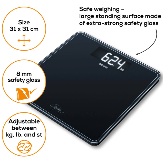 Pèse-personne en verre GS 400 SignatureLine – Noir Image du produit